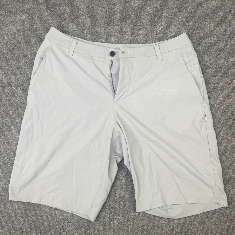 Lululemon Commission Golf Shorts Mens 33 Grey Nylon Stretch Activewear